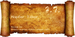 Hopfer Tibor névjegykártya